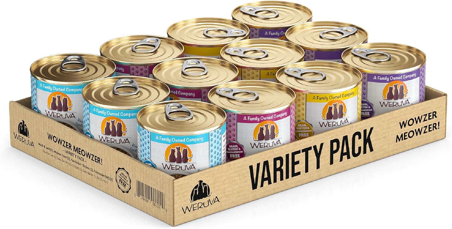 Weruva Classic Cat Food Wowzer Meowzer Variety Pack 10oz Cans