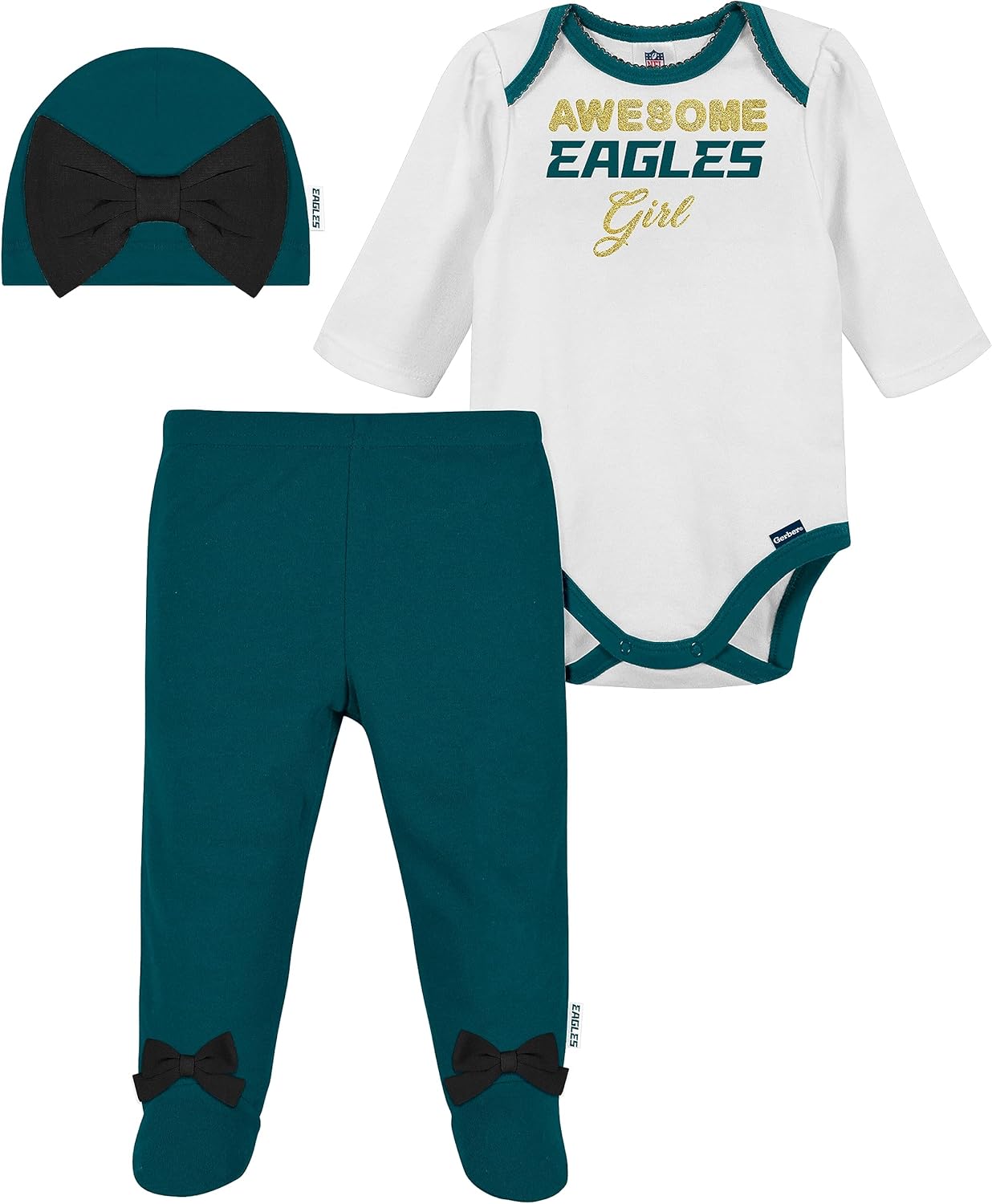 NFL Baby Girls Footed Pant and Bodysuit Gift Set for Fans