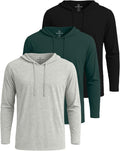 Men's Cotton Lightweight Pullover Hoodie 3 Pack - Big & Tall Options