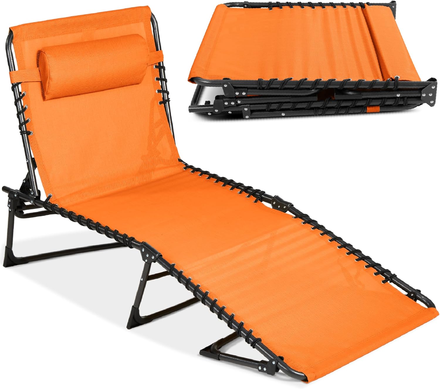 Portable Outdoor Folding Recliner for Lawn with 8 Positions