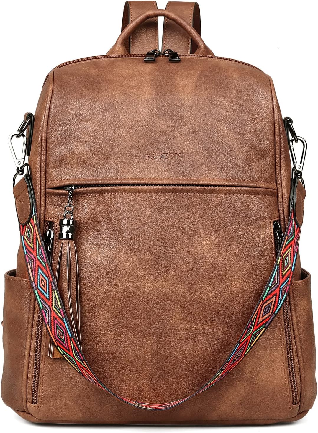 FADEON Leather Backpack Purse for Women - Stylish Travel Bag