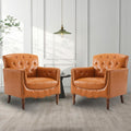 MOJAY Modern Accent Chair Set of 2 - Mid-Century PU Leather Comfort