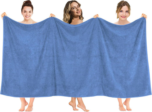 Oversized Bath Sheet 40x80 in Electric Blue for Ultimate Comfort