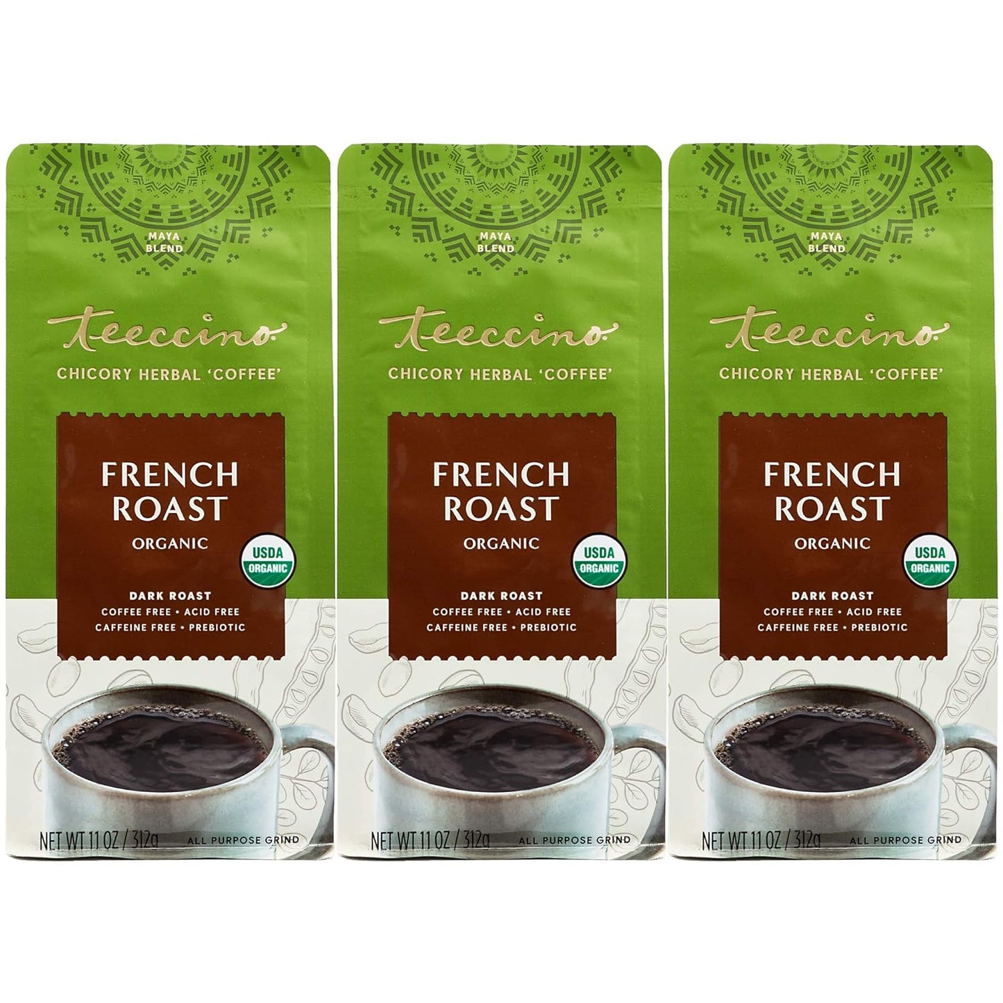 Teeccino French Roast Chicory Coffee Alternative - Caffeine-Free