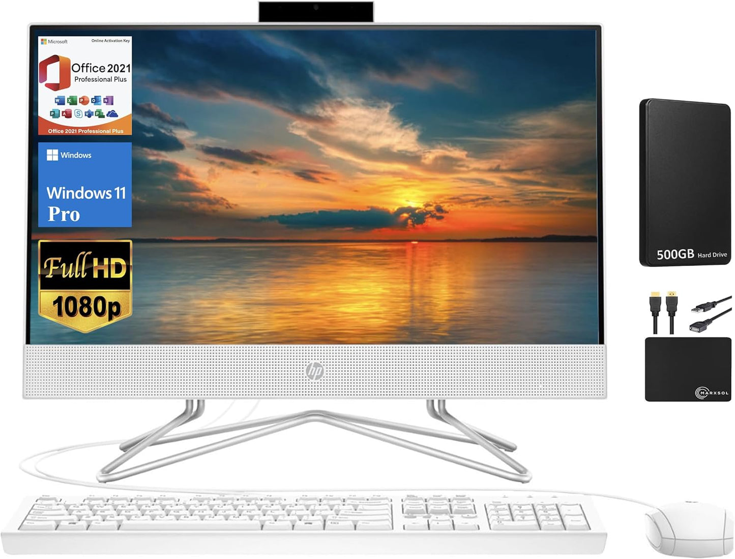 HP 2024 Premium All-in-One Desktop Computer with FHD Display