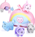 Mini Cat Stuffed Set of 5 Plush Kittens - Soft Travel Toys