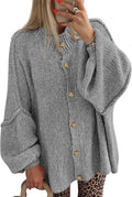 Cardigan Sweaters for Women Lantern Sleeve Oversized Cardigan - Cozy