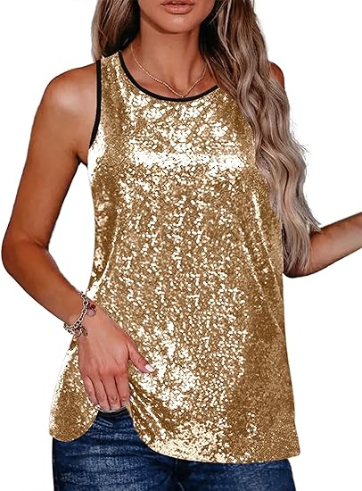 Zeagoo Women's Sleeveless Sparkle Shimmer Camisole Vest Top