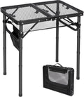 Small Folding Grill Table 24x16 in - Portable 3-Height Camp Table