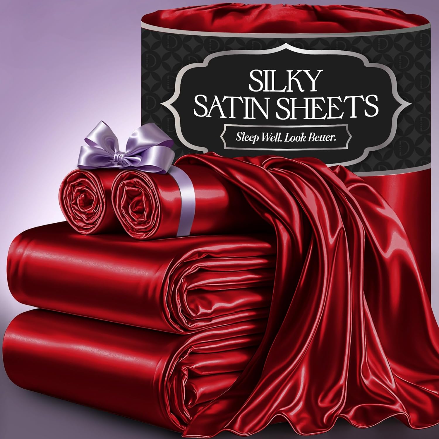 Decolure Satin Bed Sheets - Luxurious King Size Bedding Set