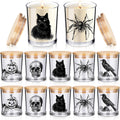 Halloween Glass Candle Jars 10 Pack - 7 oz Empty Jars with Cork Lids