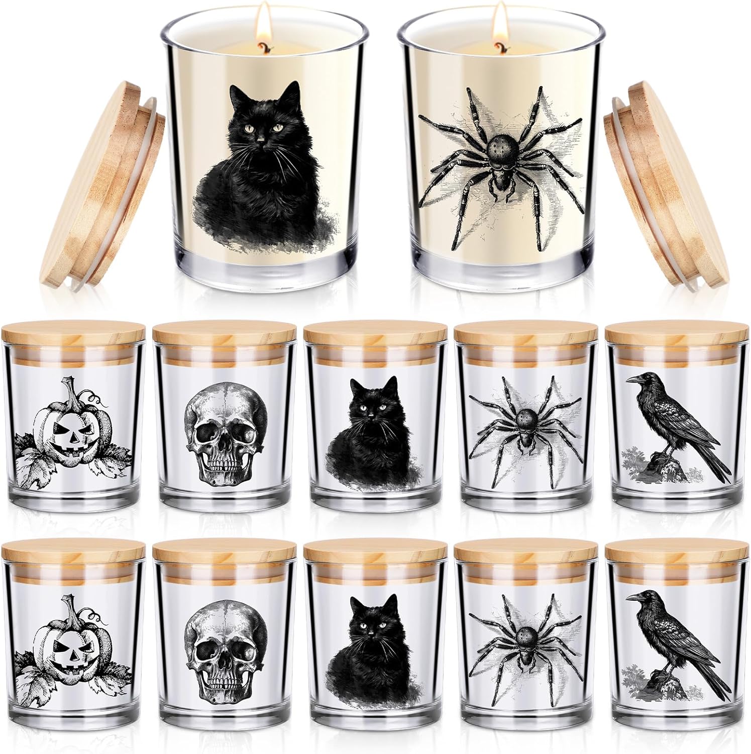 Halloween Horror Glass Candle Jars for Creative Candle Making