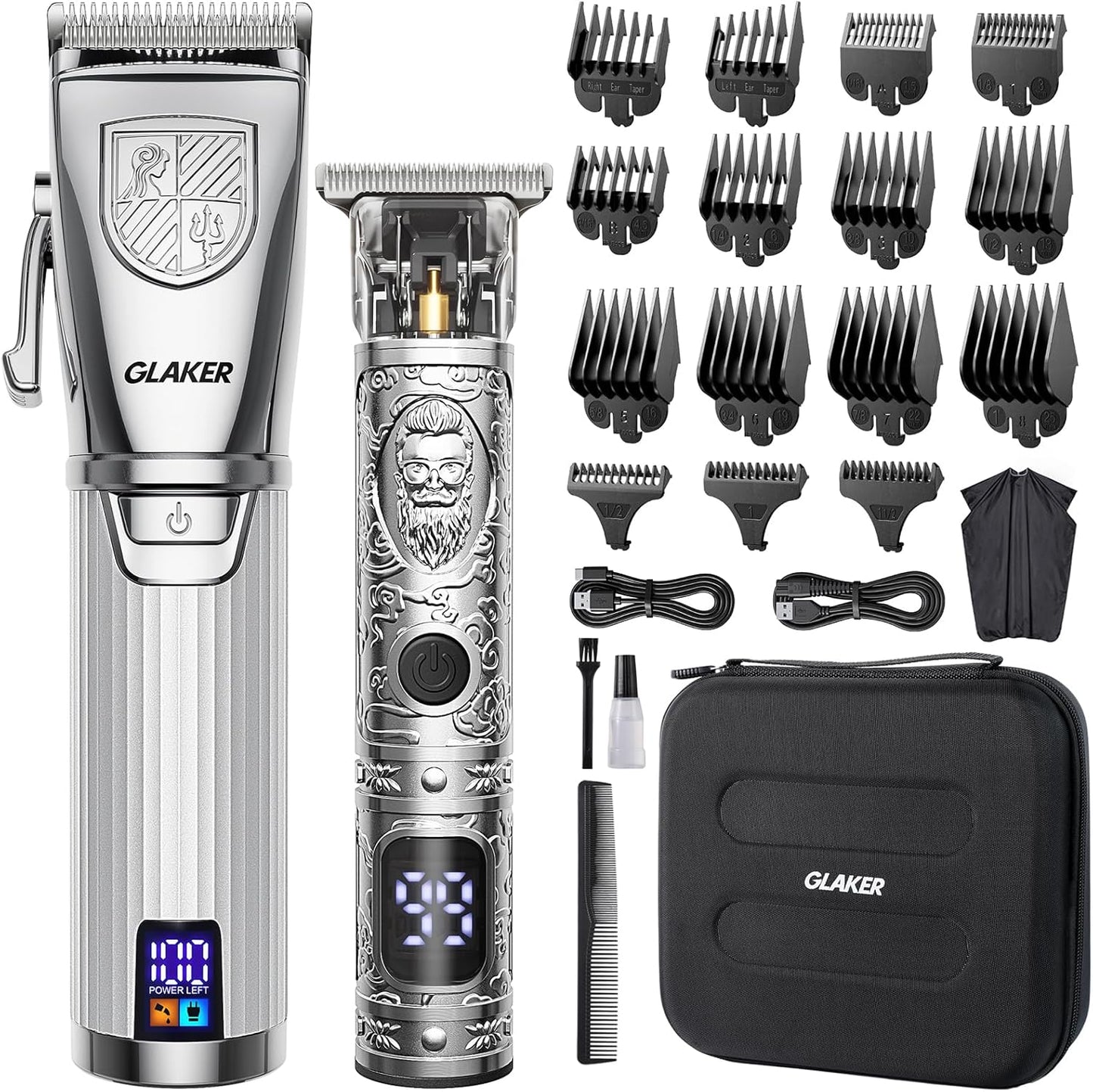 GLAKER Hair Clippers for Men - Professional Cordless Kit