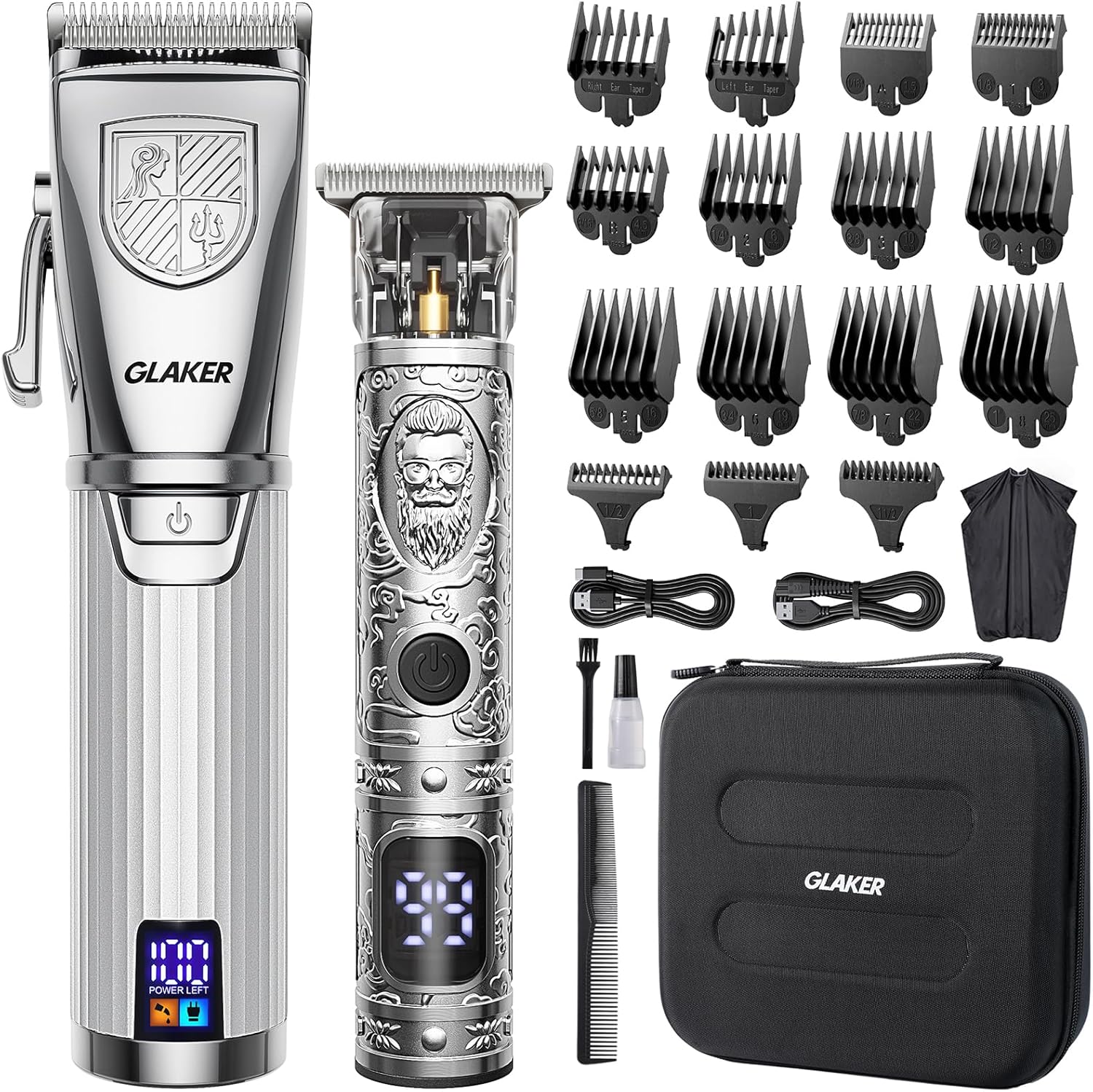 GLAKER Hair Clippers for Men - Professional Cordless Kit