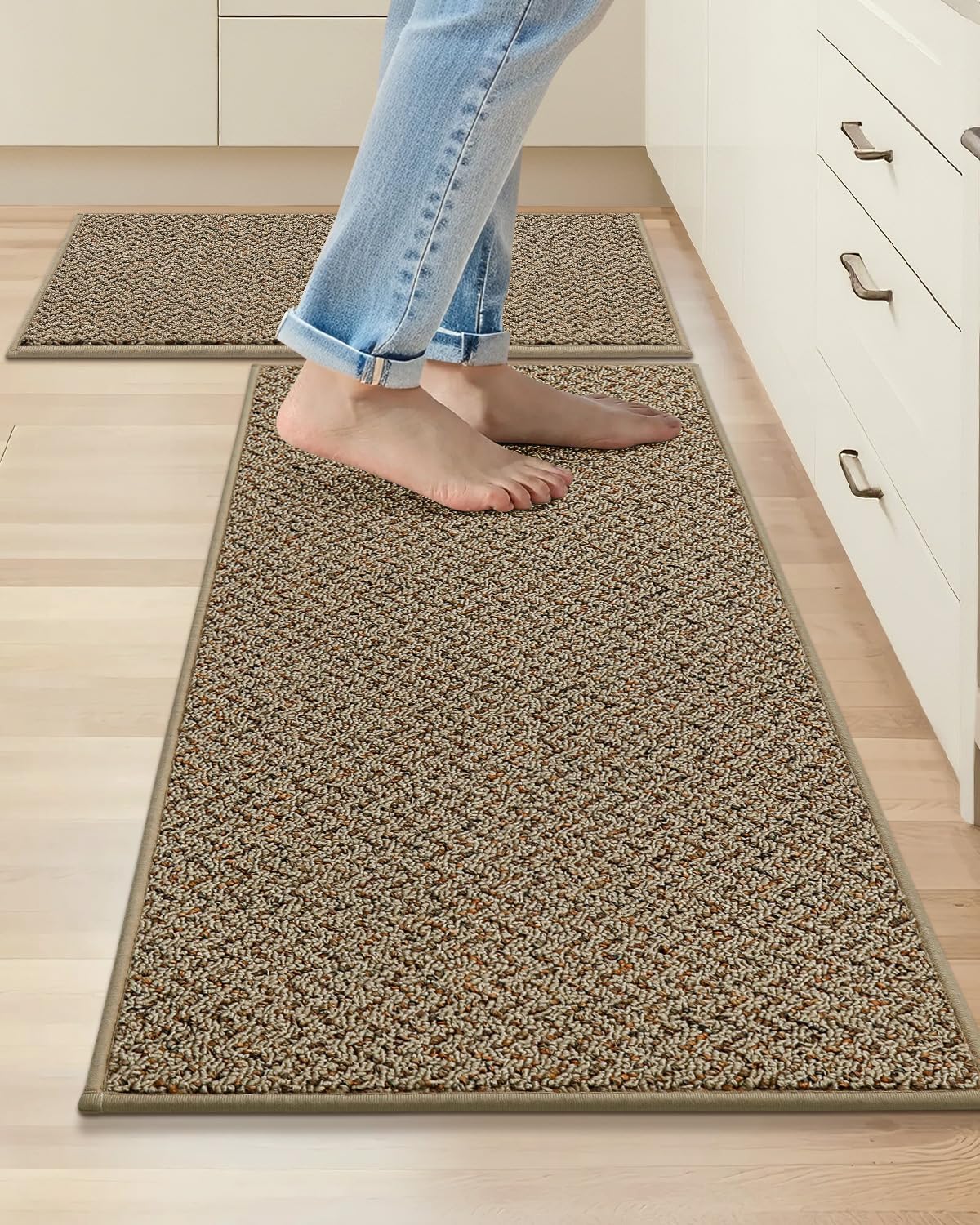 Non Slip Kitchen Mats Set - Absorbent and Washable Rugs