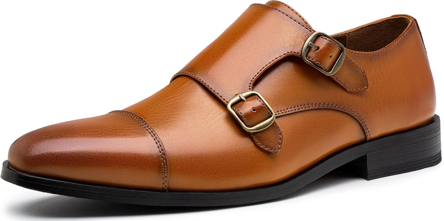 Jousen Dress Shoes for Men Monk Strap Loafers - Stylish Comfort