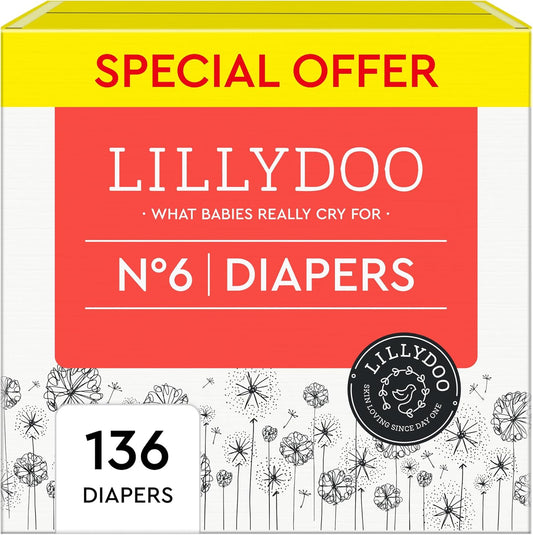 LILLYDOO Size 6 Diapers - Ultra Absorbent Monthly Supply