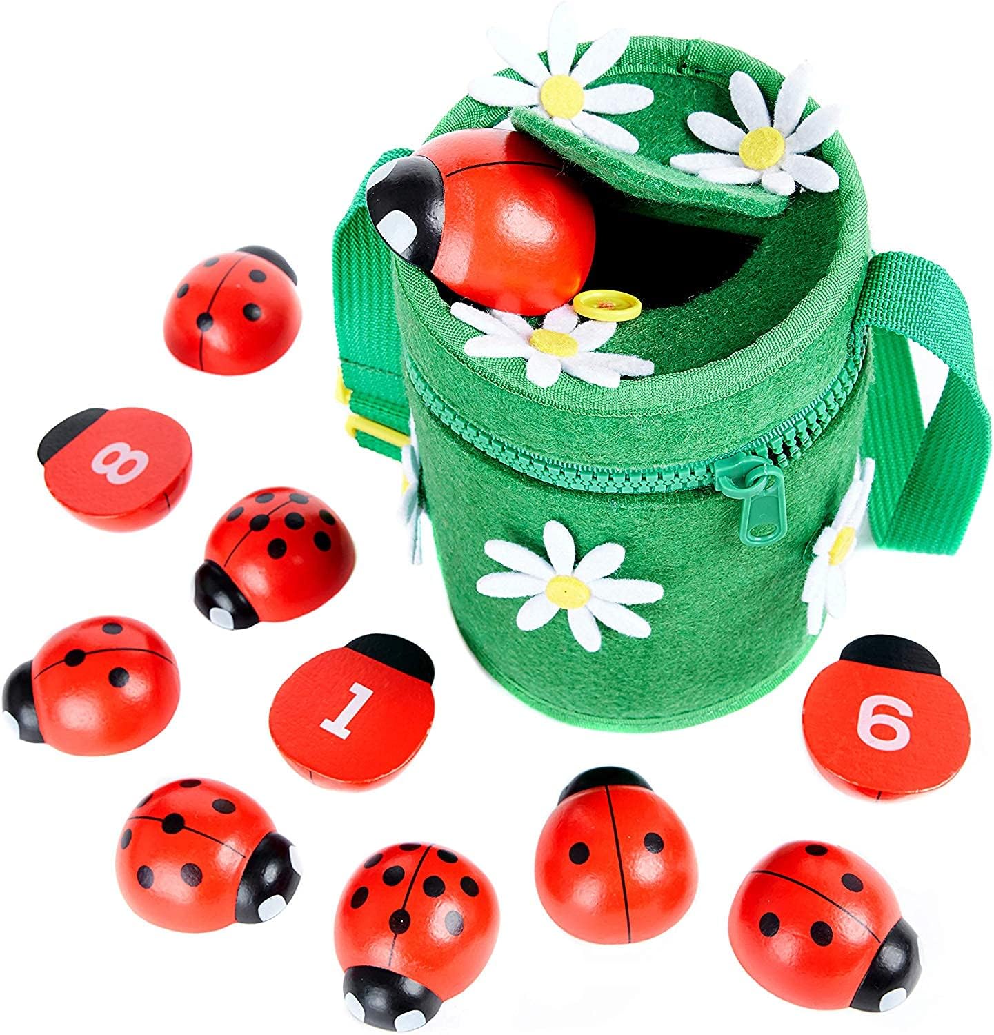 Counting Ladybugs Montessori Wooden Toy for Early Math Skills