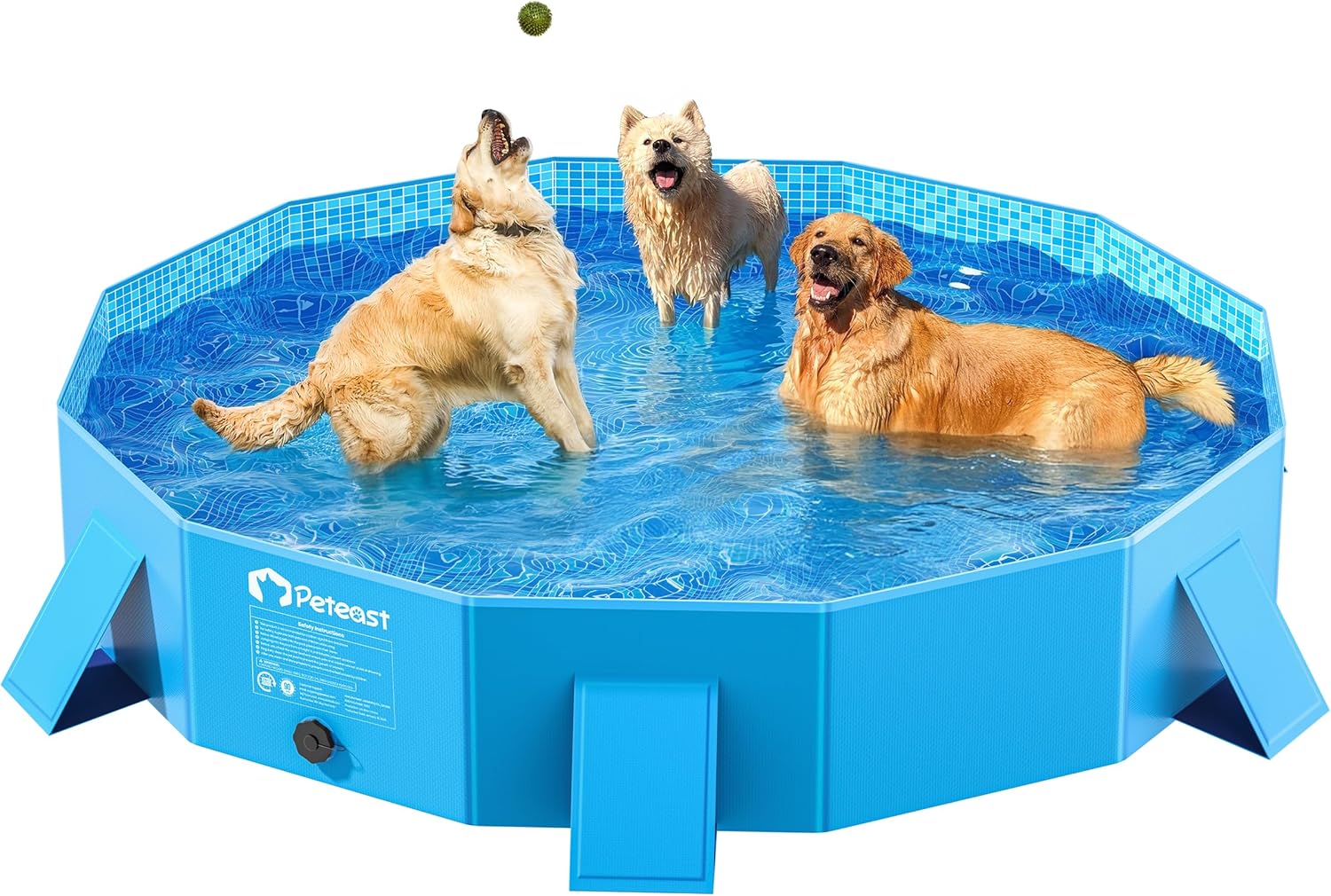 Foldable Dog Kiddie Pool for Pets and Kids - 64 in Portable Fun