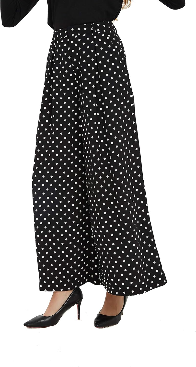 Tronjori Women High Waist Casual Wide Leg Palazzo Pants Review