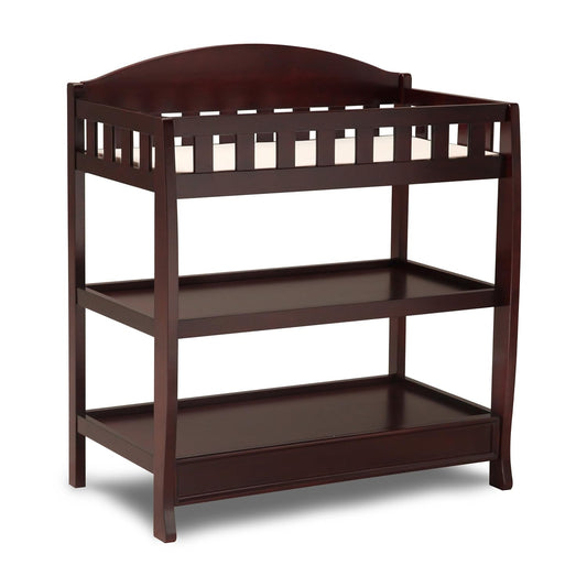 Delta Children Infant Changing Table with Pad in Espresso Cherry