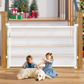 Retractable Baby Gates for Stairs - 55in Wide Mesh Safety Gate