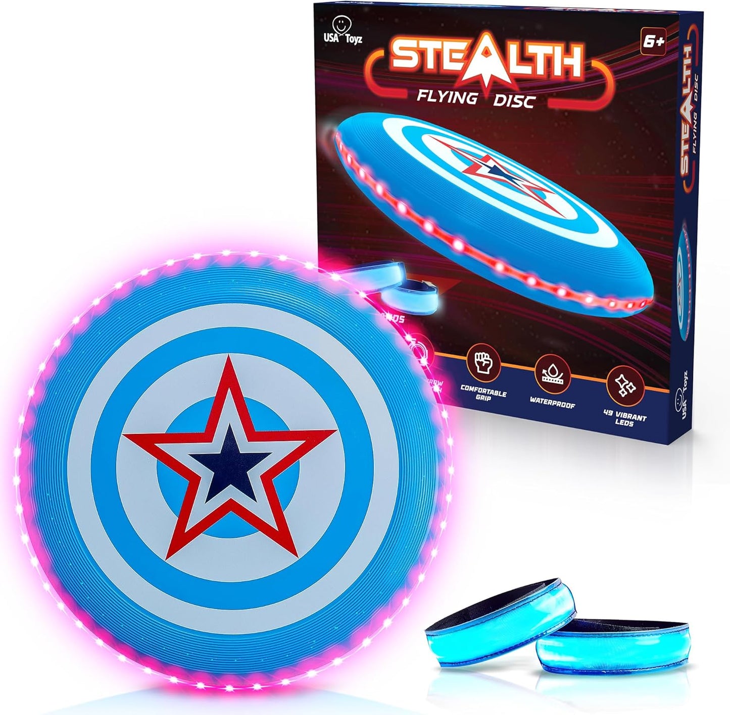 USA Toyz Waterproof LED Flying Disc Set