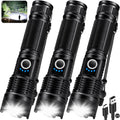 KINGCAESAR 3 Pack Flashlights 90,000 High Lumens - Rechargeable Set