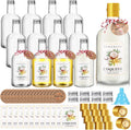 16 oz Christmas Plastic Coquito Bottles 12 Pack - Gold Caps