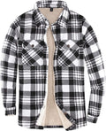 Sherpa Fleece Lined Flannel Shirt Jacket - Warm Button Up Plaid warmth