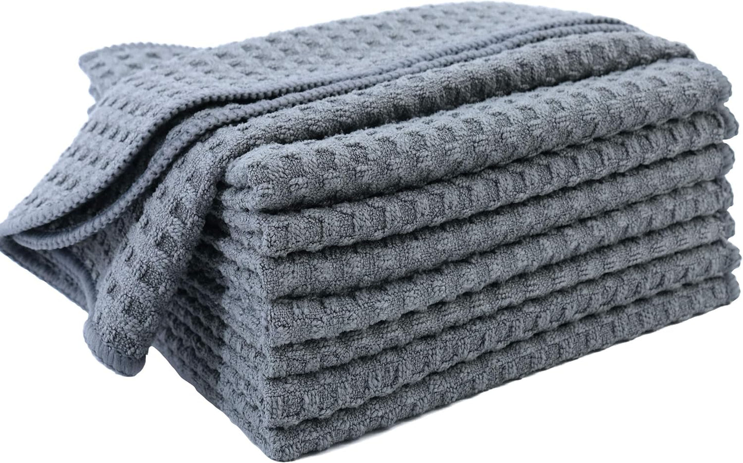 8 Pack Ultra Premium Microfiber Dish Cloths - Absorbent Waffle Weave