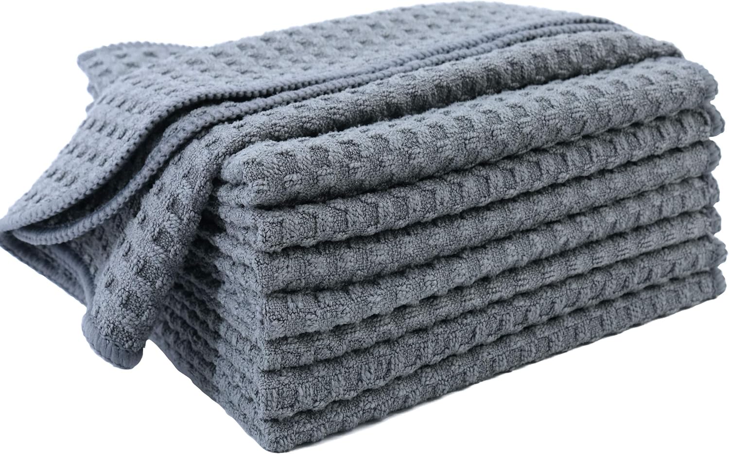 8 Pack Ultra Premium Microfiber Dish Cloths - Absorbent Waffle Weave
