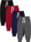 4 Pack Toddler Boys Sweatpants Pure Cotton - Comfortable Joggers