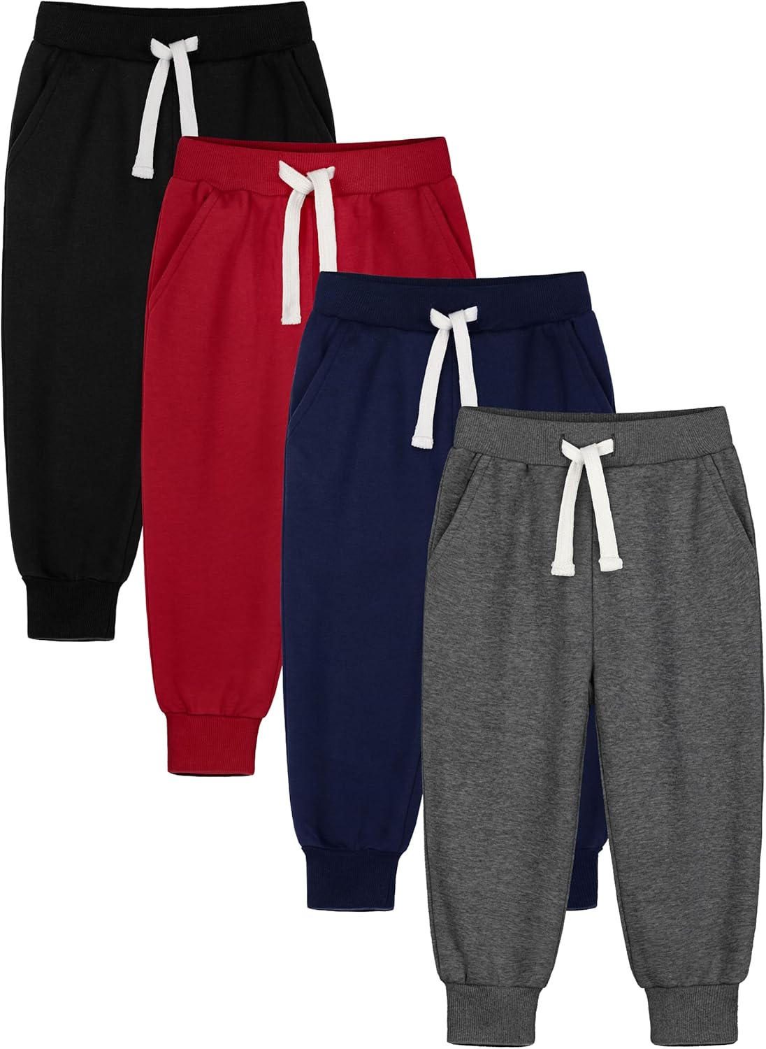 Soft Cotton Toddler Boys Sweatpants with Adjustable Drawstring