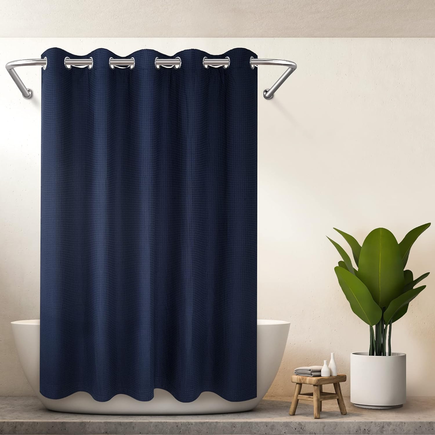 River Dream Hotel Grade Shower Curtain with Snap in Liner