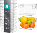 Clear Plastic Storage Bins for Shelves and Closets - 8 Pack