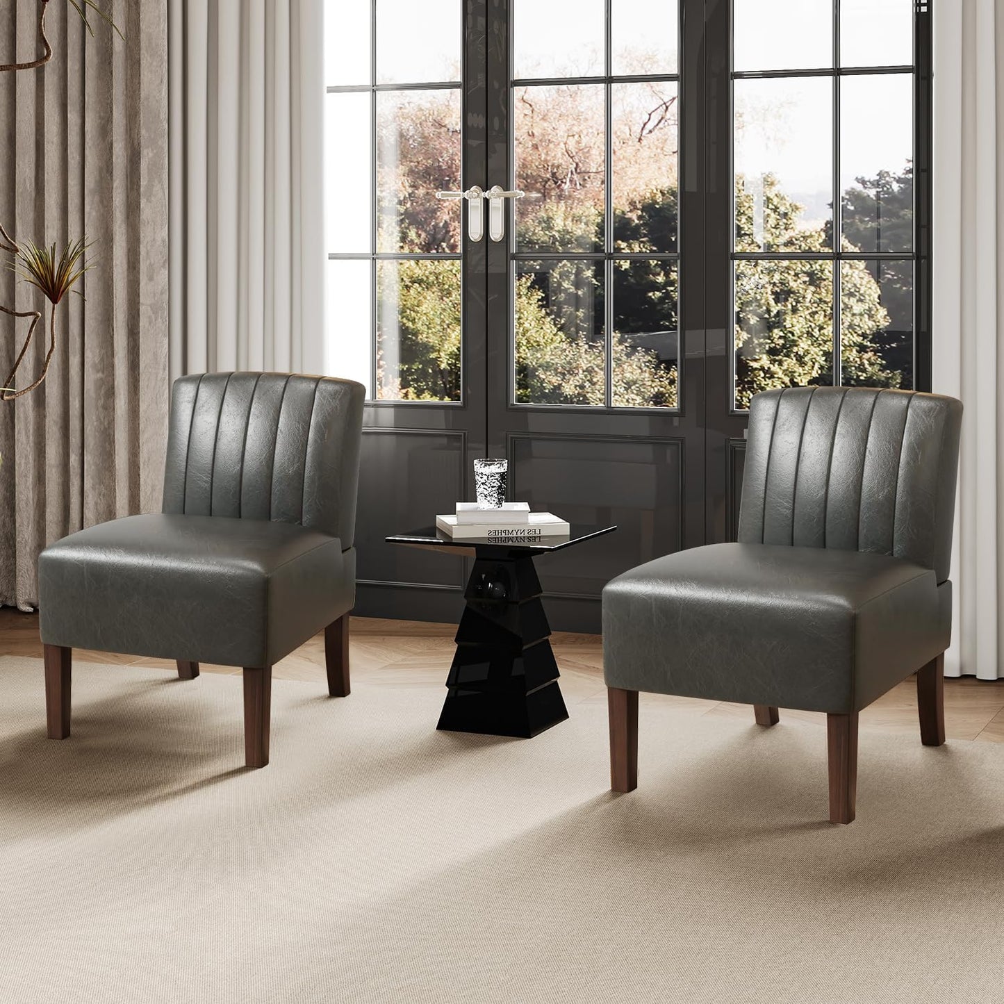 Set of 2 Upholstered Comfy Dining Chairs - VIRRMO
