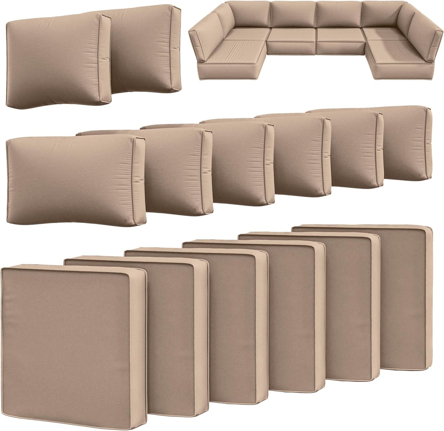 14 Pcs Outdoor Cushion Slipcovers for Patio Furniture - Waterproof