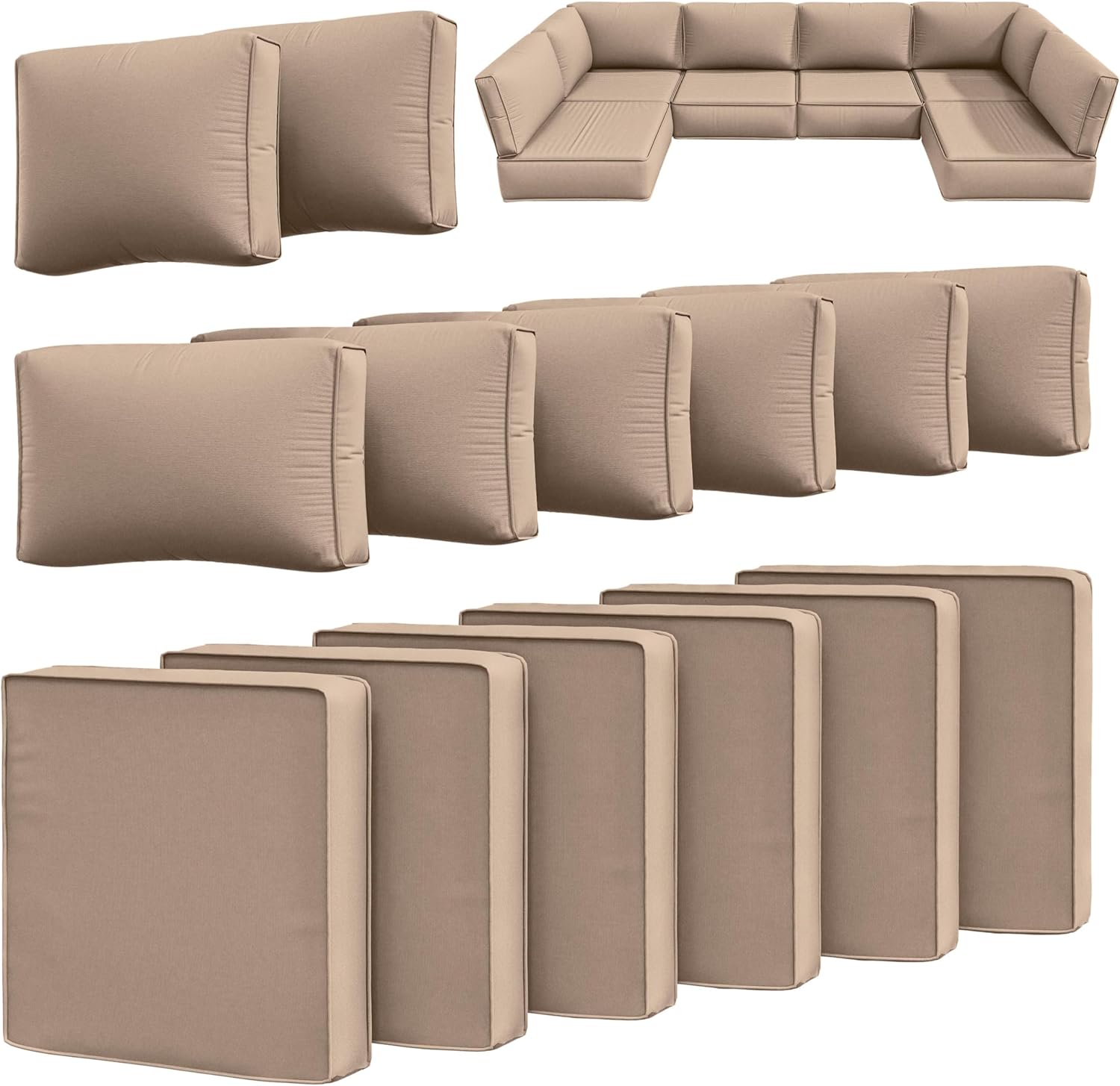 14 Pcs Outdoor Cushion Slipcovers for Patio Furniture - Waterproof