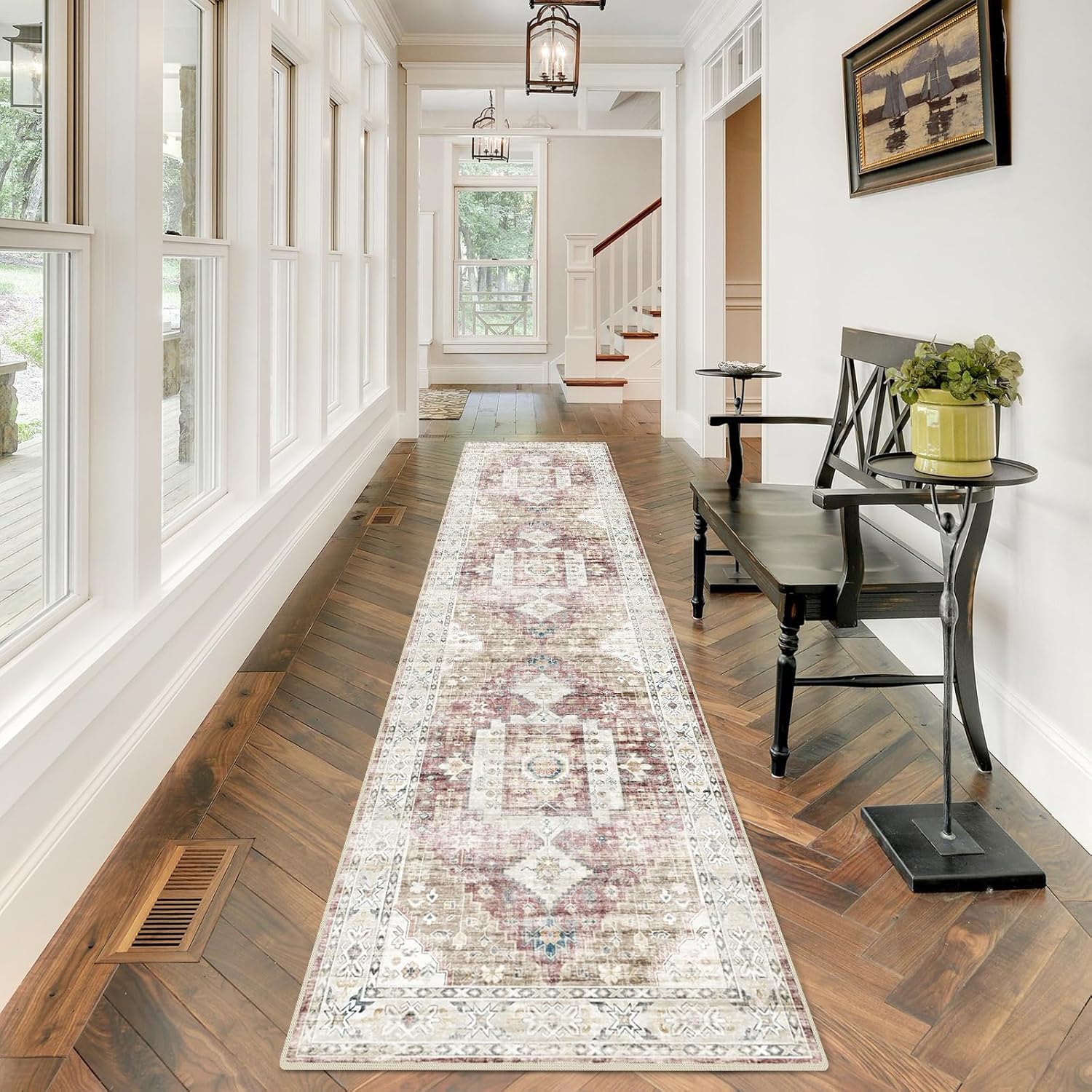 RUUGME Washable Runner Rug 2ft6x10 - Stylish Hallway Decor