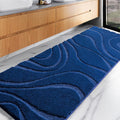 Extra Long Non-Slip Bathroom Rug Runner 24 x 72 Inch Navy Blue