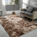 Hutha 5x7 Large Area Rug Tie-Dyed Brown - Super Soft Shag