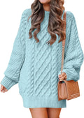 Oversized Cable Knit Sweater Dress - Cozy 2025 Fall Mini Dress Women's