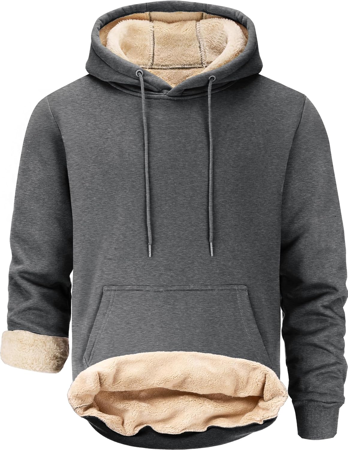 Men's Sherpa Lined Hoodie for Winter Warmth and Comfort