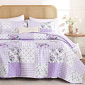 YIKUSH King Size Floral Quilt Set 3 Piece - Ultra Soft Coverlet