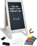 Magnetic A-Frame Chalkboard Sign 20in x 40in - Deluxe Sidewalk Easel
