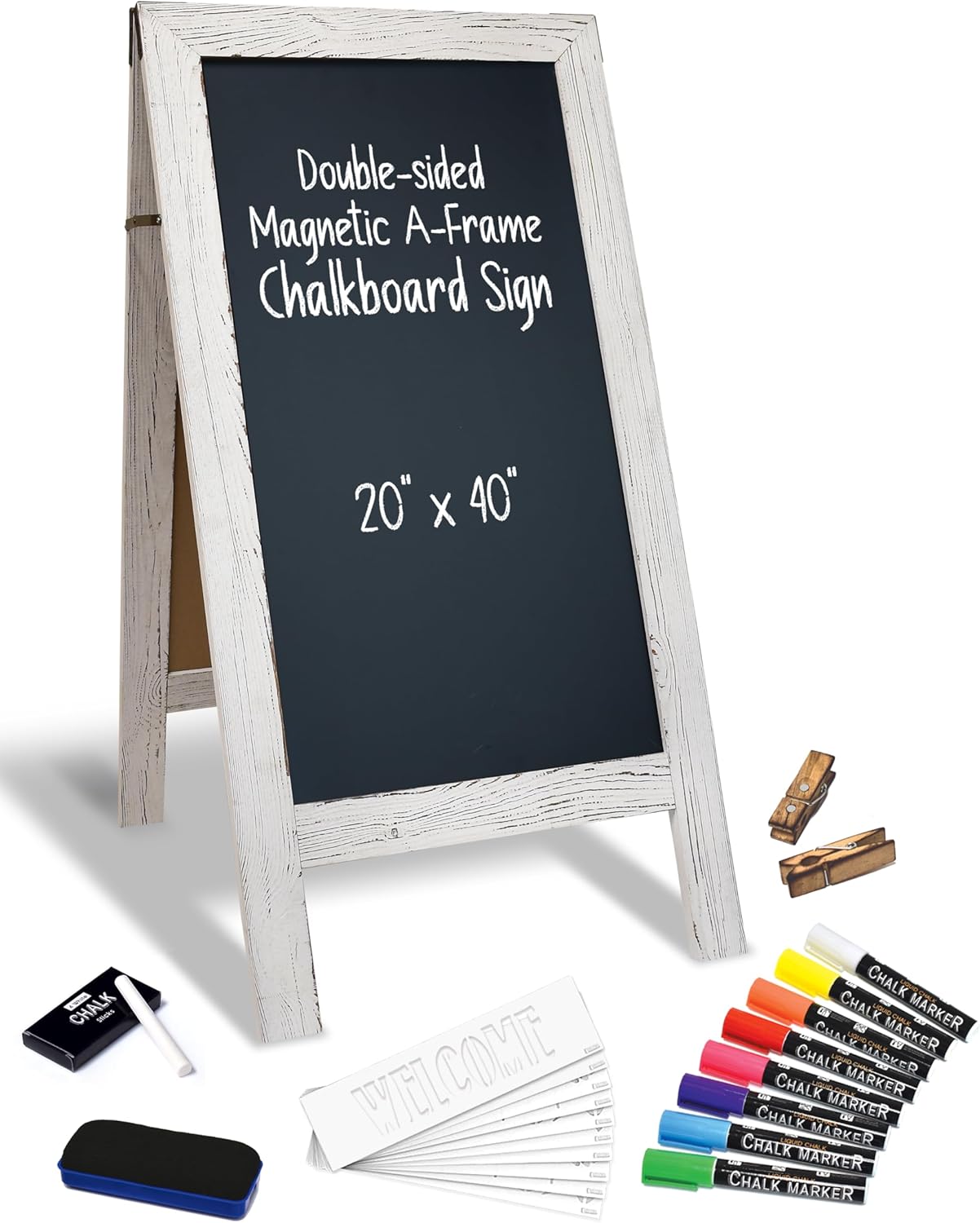 Magnetic A-Frame Chalkboard Sign for Outdoor Use, Extra Large
