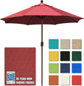 9Ft Market Umbrella with Ventilation for Outdoor Use in Burgundy