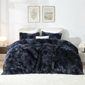 Litanika Tie-Dyed Black Blue Fluffy Comforter King Size - Ultra Soft