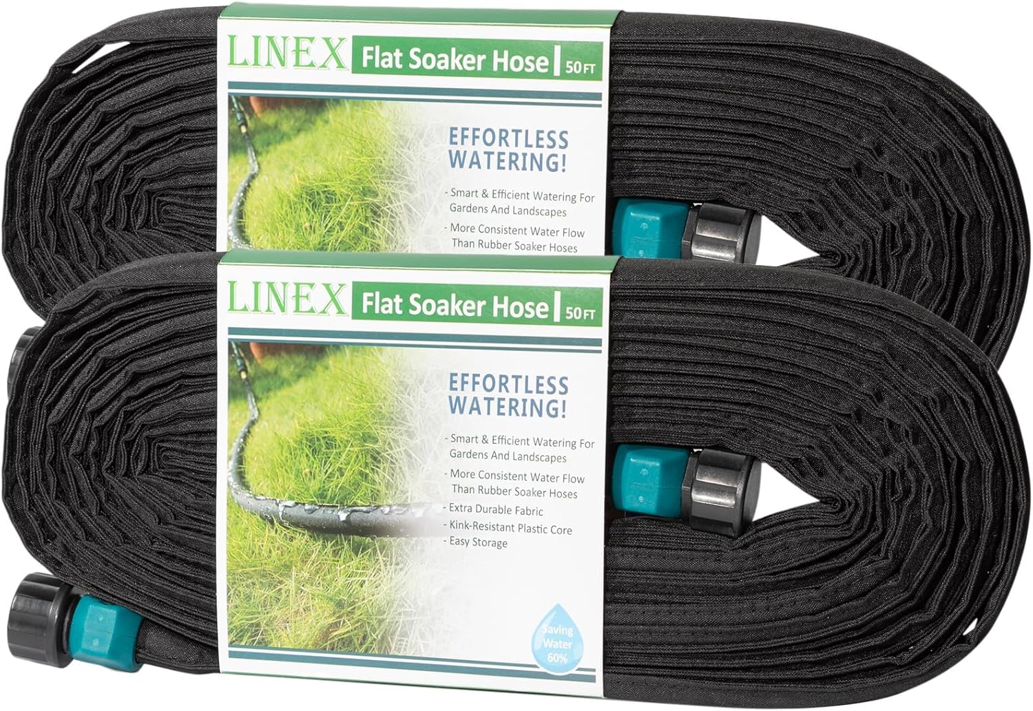 LINEX Flat Soaker Hose 100 ft for Efficient Garden Irrigation